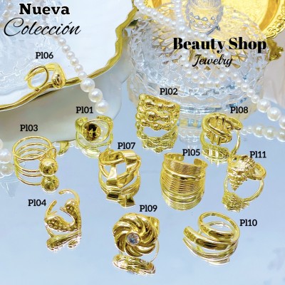 #0#L Anillos Tipo Chunky Oro Chino &6 (0.95*)