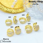 #G Zarcillos lujo piedras gold field 18k（10.5&) (1.75*)