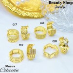 #G Zarcillos lujo piedras gold field 18k（10.5&) (1.75*)