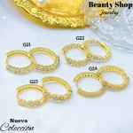 #G Zarcillos lujo piedras gold field 18k（10.5&) (1.75*)