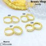 #G Zarcillos lujo piedras gold field 18k（10.5&) (1.75*)