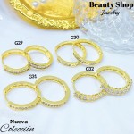 #G Zarcillos lujo piedras gold field 18k（10.5&) (1.75*)