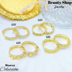 #G Zarcillos lujo piedras gold field 18k（10.5&) (1.75*)