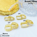 #G Zarcillos lujo piedras gold field 18k（10.5&) (1.75*)