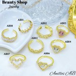 #AB Anillos lujo ajustable Baño oro 18k