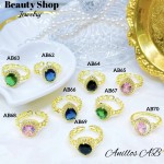 #AB Anillos lujo ajustable Baño oro 18k