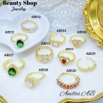 #AB Anillos lujo ajustable Baño oro 18k