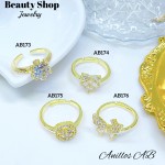 #AB Anillos lujo ajustable Baño oro 18k