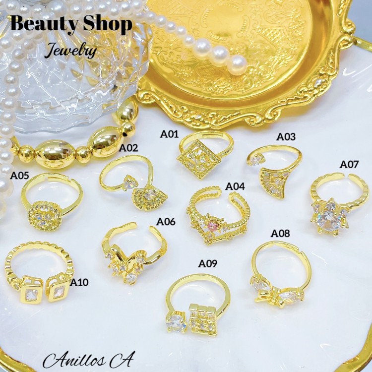 #A anillo ajustable oro chino