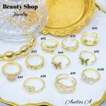 #A anillo ajustable oro chino