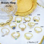 #A anillo ajustable oro chino
