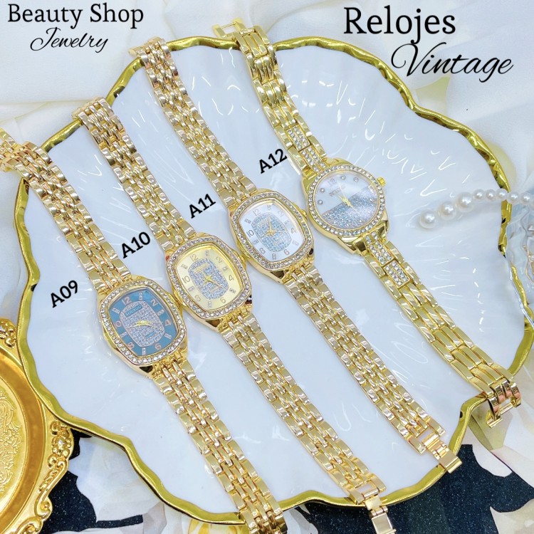 #0001 #A Reloj vintage con pedrería (20¥)