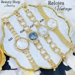 #0001 #A Reloj vintage con pedrería (20¥)