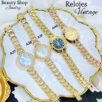 #0001 #A Reloj vintage con pedrería (20¥)