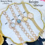 #0001 #A Reloj vintage con pedrería (20¥)