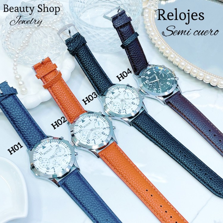 #H Reloj para caballero semi cuero (15.5¥) 
