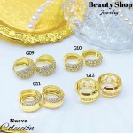 #G Zarcillos lujo piedras gold field 18k（10.5&) (1.75*)