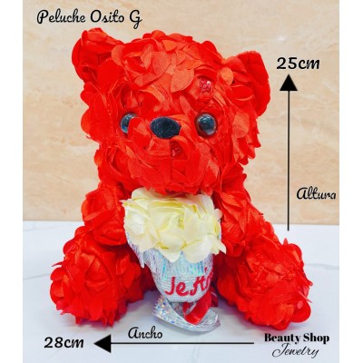 peluche osito con rosa