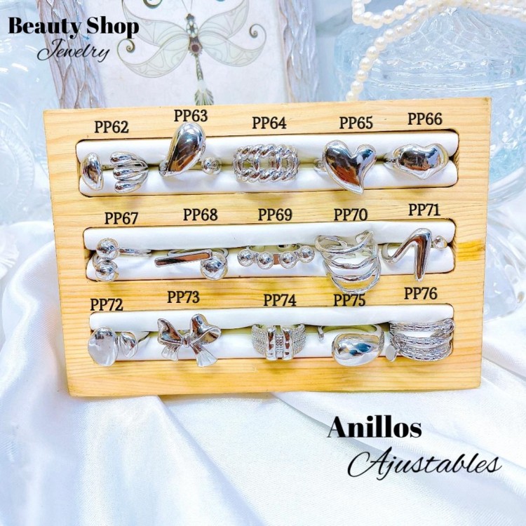 #A #L anillos tipos chunky oro chino plateado