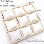 #1 Exhibidor de reloj y pulseras incluye 9 almohadillas 