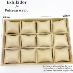 #3 Exhibidor de pulseras y reloj con almohadillas de yute 