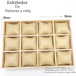 #2 Exhibidor de madera con almohadillas de yute 