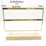 #6 exhibidor de zarcillo dorado doble 