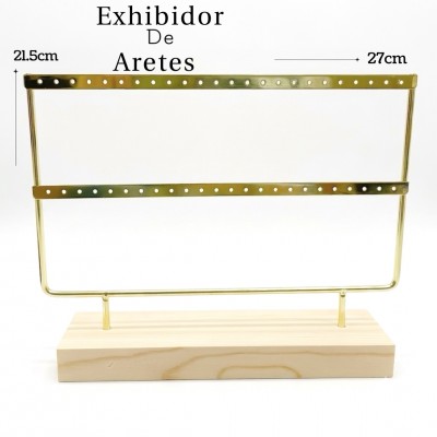 #6 exhibidor de zarcillo dorado doble 