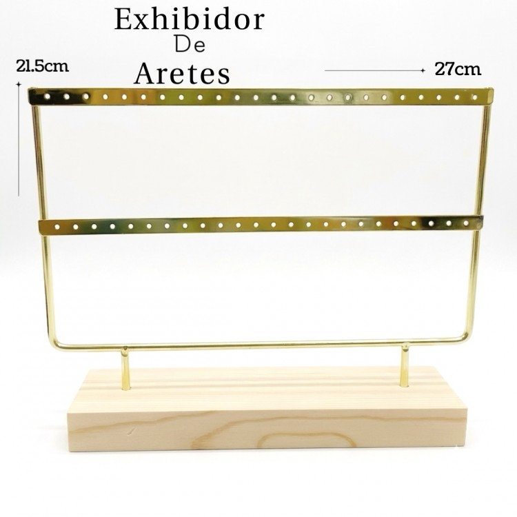#6 exhibidor de zarcillo dorado doble 