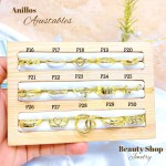 #A Anillos ajustable Baño oro 18 k  p