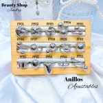 #A #L anillos tipos chunky oro chino plateado
