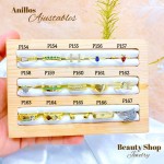 #A Anillos ajustable Baño oro 18 k  p