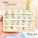#A Anillos ajustable Baño oro 18 k  p
