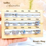 #A Anillos ajustable Baño oro 18 k  p
