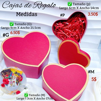 Cajas de regalo en forma de corazón te incluye 3 tamaños 