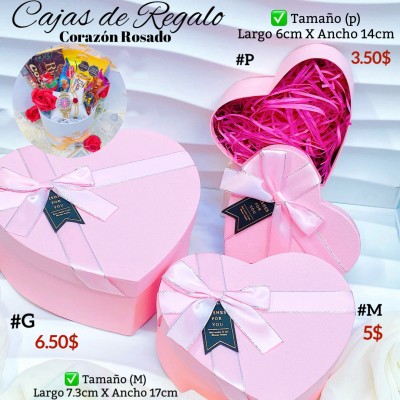 Cajas de regalo en forma de corazón con lazo te incluye 3 tamaños 