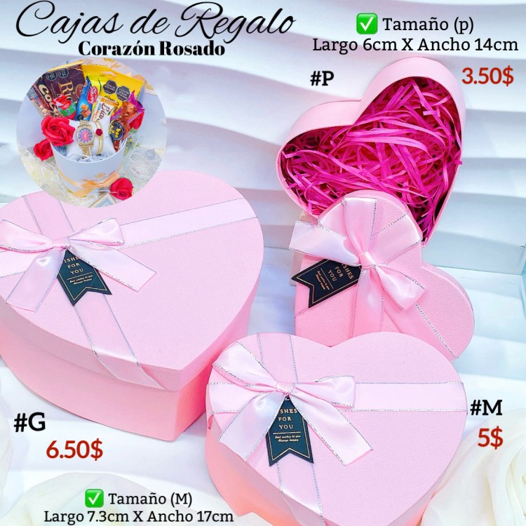 Cajas de regalo en forma de corazón con lazo te incluye 3 tamaños 