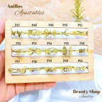 #A Anillos ajustable Baño oro 18 k  p