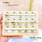 #A Anillos ajustable Baño oro 18 k  p