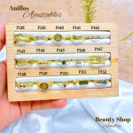 #A Anillos ajustable Baño oro 18 k  p