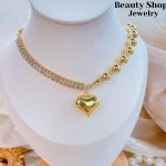 cadena balin con pedreria oro chino
