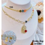 #T juego cadena oro chino 18&