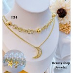 #T juego cadena oro chino 18&