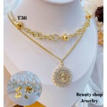 #T juego cadena oro chino 18&