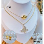 #T juego cadena oro chino 18&