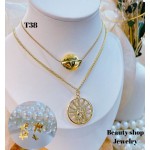 #T juego cadena oro chino 18&