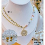 #T juego cadena oro chino 18&