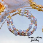 pulsera doble ajustable con perla 13.50&