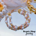 pulsera doble ajustable con perla 13.50&