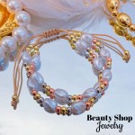 pulsera doble ajustable con perla 13.50&